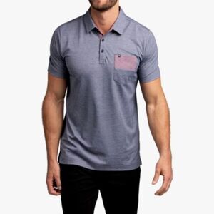 Travis Mathew Men's Polo Blue Harbour Island Polo Golf Performance Size Small